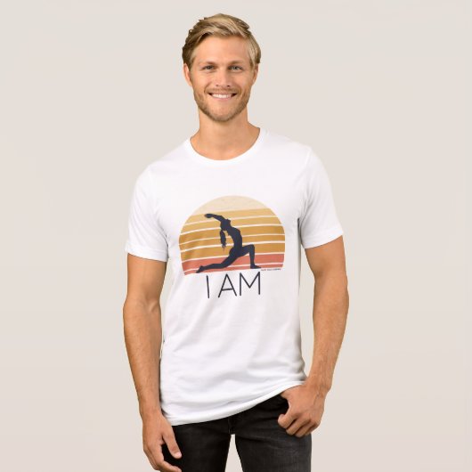 IK BEN GELOOF YOGA KLEDING ZON LOGO Tri-Blend SHIRT (Voorkant volledig)
