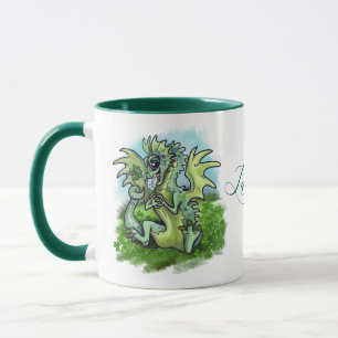 " ik ben Gelukkig" kleine draak shamrock Mok