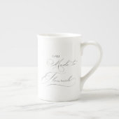 Ik ben gemaakt tot Vlaams, Zwart en Wit Manuscript Porselein Kop (Rechts)