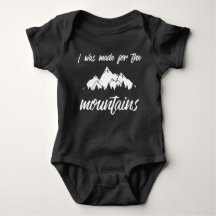 Ik ben gemaakt voor de bergen Baby Onsie Black