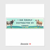 Ik ben gemakkelijk afgeleid door Koeien, grappig s Sticker (Vel)