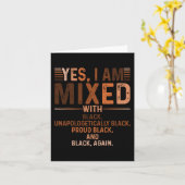 Ik ben gemixt met Black Proud Black History Maand  Kaart (Gele Bloem)