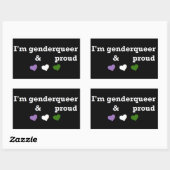 Ik ben genderqueer & trots rechthoekige sticker (Vel)