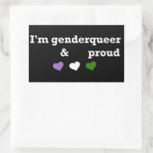 Ik ben genderqueer & trots rechthoekige sticker (Tas)