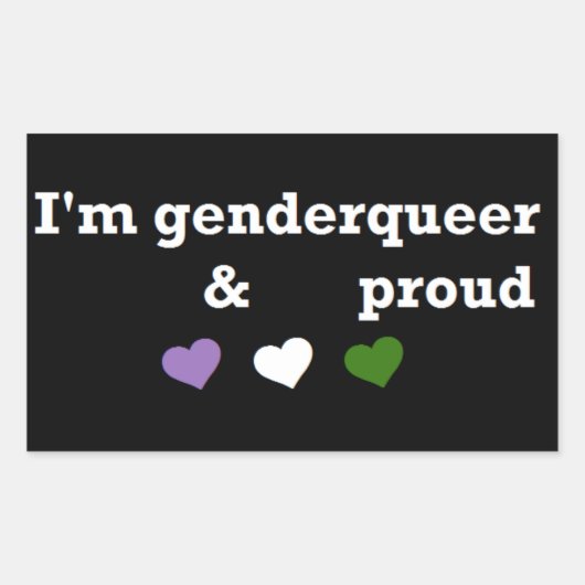 Ik ben genderqueer & trots rechthoekige sticker (Voorkant)