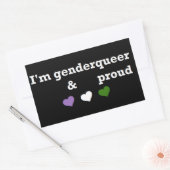 Ik ben genderqueer & trots rechthoekige sticker (Envelop)