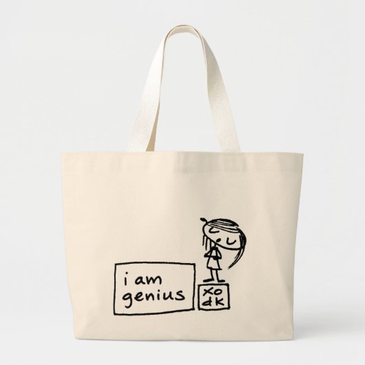 ik ben geniaal grote tote bag (Voorkant)