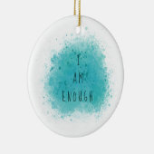 Ik ben genoeg eenvoudige bevestigende prijsopgave keramisch ornament (Rechts)