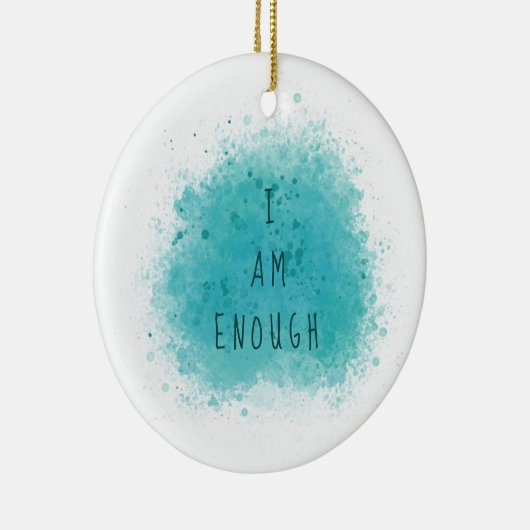 Ik ben genoeg eenvoudige bevestigende prijsopgave keramisch ornament (Rechts)