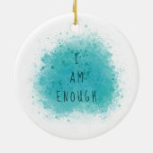 Ik ben genoeg eenvoudige bevestigende prijsopgave keramisch ornament (Achterkant)