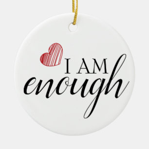 Ik ben genoeg eenvoudige bevestigende prijsopgave keramisch ornament
