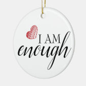 Ik ben genoeg eenvoudige bevestigende prijsopgave keramisch ornament (Links)