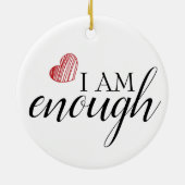 Ik ben genoeg eenvoudige bevestigende prijsopgave keramisch ornament (Achterkant)