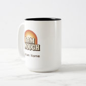 Ik ben genoeg Retro Rainbow Stripes op maat Tweekleurige Koffiemok (Voorkant links)