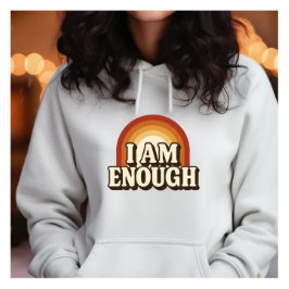 Ik ben genoeg retro regenboogstrepen hoodie