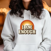 Ik ben genoeg retro regenboogstrepen hoodie