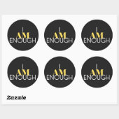 Ik ben genoeg ronde sticker (Vel)