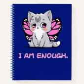 Ik ben genoeg. Schattige kitten met vleugels! dagb Notitieboek (Voorkant)