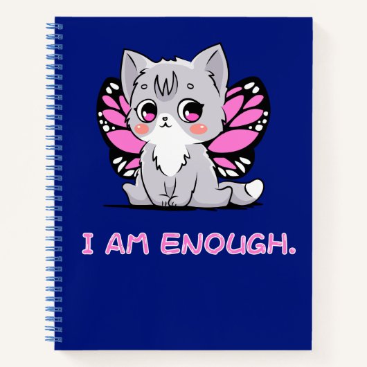 Ik ben genoeg. Schattige kitten met vleugels! dagb Notitieboek (Voorkant)