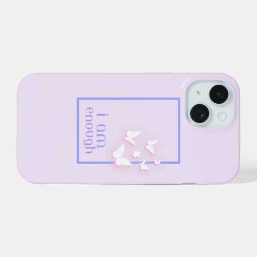 Ik ben genoeg, Self-Love Quote iPhone 15 Case (Achterkant horizontaal)