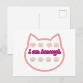 Ik ben genoeg t-shirt kat briefkaart (Voorkant / Achterkant)