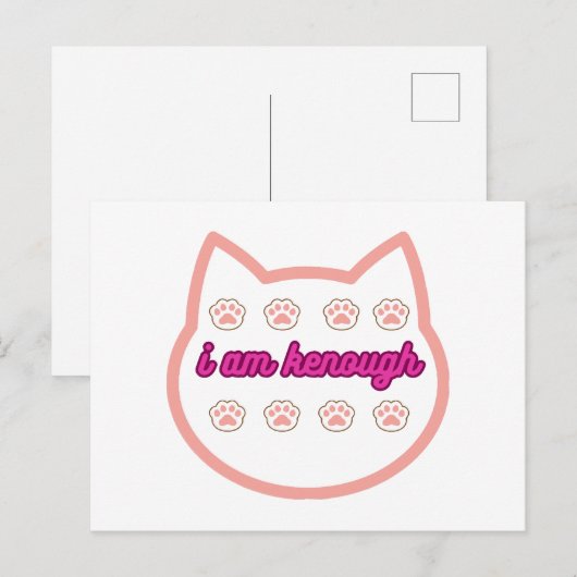 Ik ben genoeg t-shirt kat briefkaart (Voorkant / Achterkant)