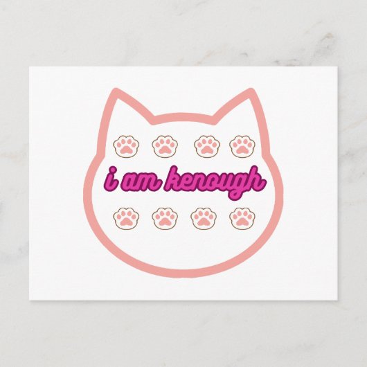 Ik ben genoeg t-shirt kat briefkaart (Voorkant)