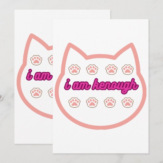 Ik ben genoeg t-shirt kat kaart (Voorkant / Achterkant)