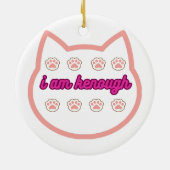 Ik ben genoeg t-shirt kat keramisch ornament (Achterkant)