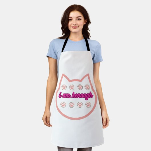 Ik ben genoeg t-shirt kat schort (Gedragen)