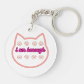 Ik ben genoeg t-shirt kat sleutelhanger (Achterkant)