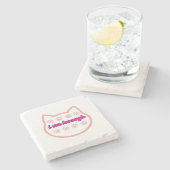 Ik ben genoeg t-shirt kat stenen onderzetter (Zijkant)