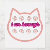 Ik ben genoeg t-shirt kat wijn etiket (Enkel label)