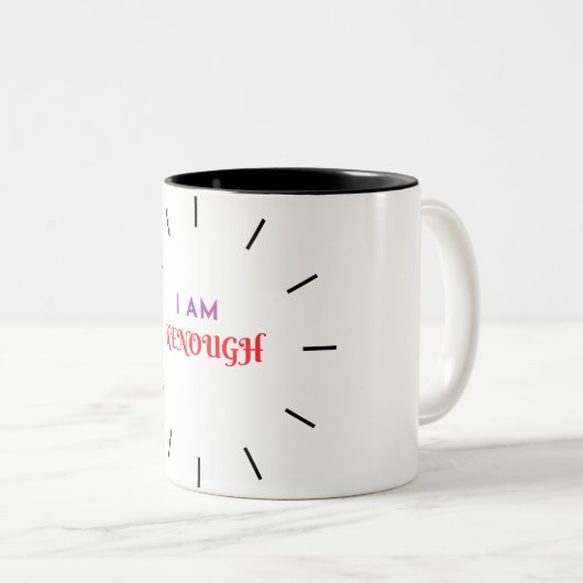 Ik ben genoeg tweekleurige koffiemok (Voorkant rechts)