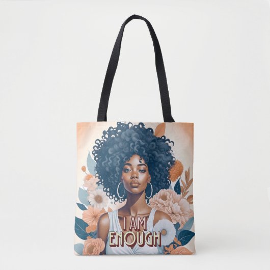 Ik ben genoeg Zwarte vrouw bevestiging Tote Bag (Voorkant)