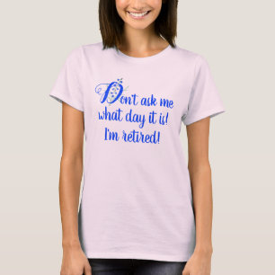 Ik ben Gepensioneerd Blauwe Klokjes Dames Lichtbla T-shirt