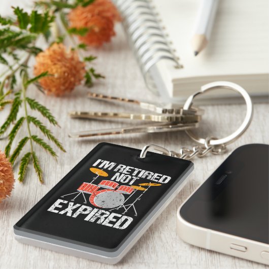 Ik ben gepensioneerd drummer drums Rock & Roll Sleutelhanger (Voorkant Rechts)