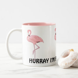 Ik ben gepensioneerd Funny pensioen Roze Flamingo' Tweekleurige Koffiemok