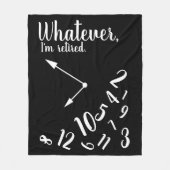 Ik ben gepensioneerd Grappig Pensioen Tijd Klok Zw Fleece Deken (Voorkant)