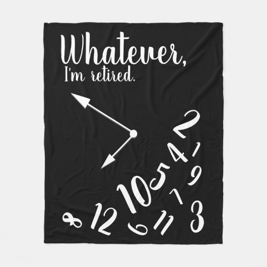 Ik ben gepensioneerd Grappig Pensioen Tijd Klok Zw Fleece Deken (Voorkant)
