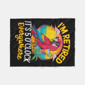 Ik ben gepensioneerd Het is overal 5 uur Fleece Deken (Voorkant (Horizontaal))