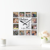 Ik ben gepensioneerd Photo Collage White pensioen Vierkante Klok (Huis)