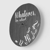 Ik ben gepensioneerd rustiek hout grappig pensioen grote klok (Hoek)