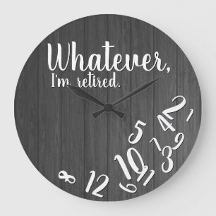 Ik ben gepensioneerd rustiek hout grappig pensioen grote klok