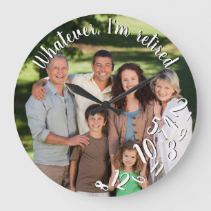 Ik ben gepensioneerd rustiek hout grappig pensioen grote klok