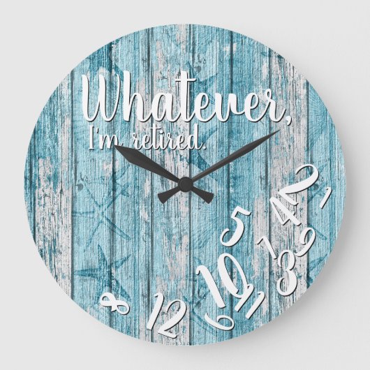 Ik ben gepensioneerd strand hout grappig pensioen  grote klok (Voorkant)