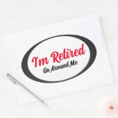 Ik ben gepensioneerde ovale Sticker (Envelop)