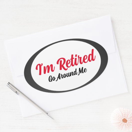Ik ben gepensioneerde ovale Sticker (Envelop)