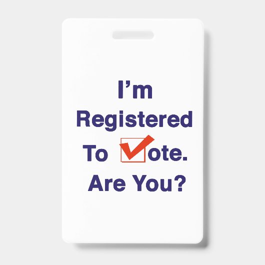 Ik ben geregistreerd om te stemmen 2026 badge (Voorzijde)