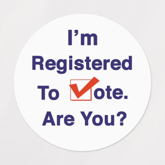 Ik ben geregistreerd om te stemmen 2026 labels (Design 2)